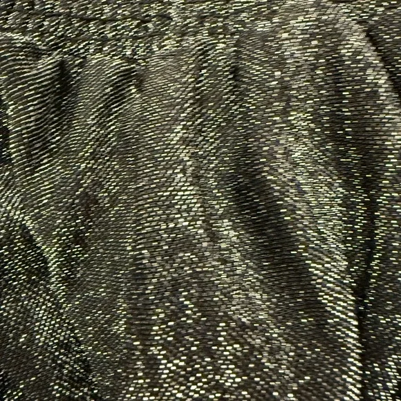 NWT Ramy Brook Pleated Athena Pants Black with Silver Metallic Knit Wide-Leg - Picture 4 of 8